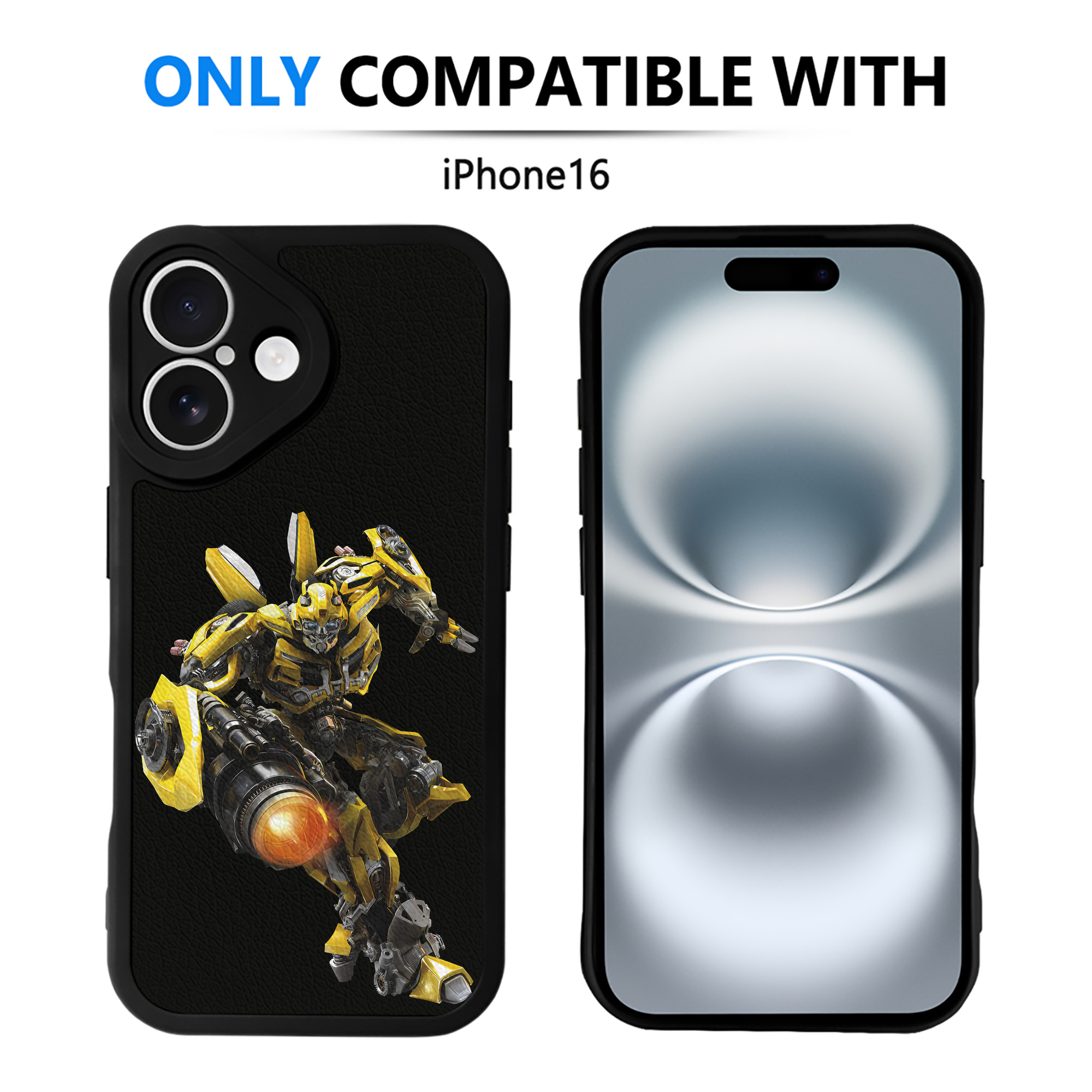 （画像用） Transformers トランスフォーマー 【iPhone 16シリーズ対応】シリコンスマホケース（レザー調） 材質：シリコン